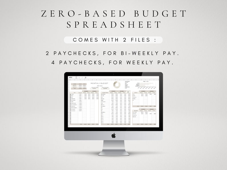 Zerobased Budget Excel Template Monthly Budget Template Etsy