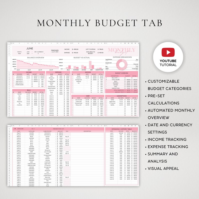Budgetkalkylblad | Ultimat årligt budgetkalkylblad Google Sheets 2026 | Automatiserad mall för månatlig skuldbetalningskalender bild 2