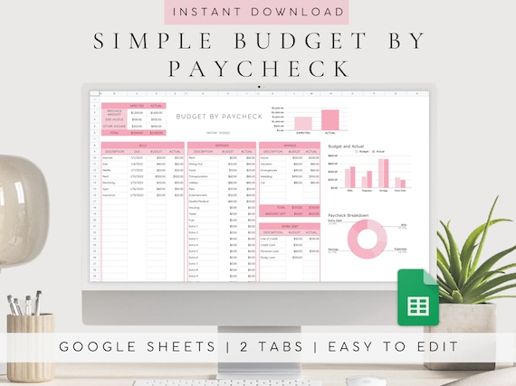 Budget by Paycheck Spreadsheet Paycheck Budget Spreadsheet - Etsy