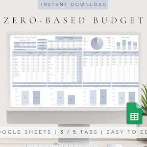 Zero-Based Budget Spreadsheet | Finance Template | Financial Planner | Personal Paycheck Budget Dashboard | Google Sheets Budget Template
