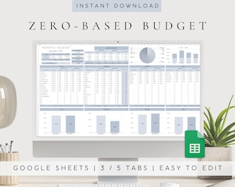 Planilha de Orçamento Base Zero | Modelo Financeiro | Planejador Financeiro | Painel de Orçamento Pessoal | Modelo de Orçamento do Google Sheets