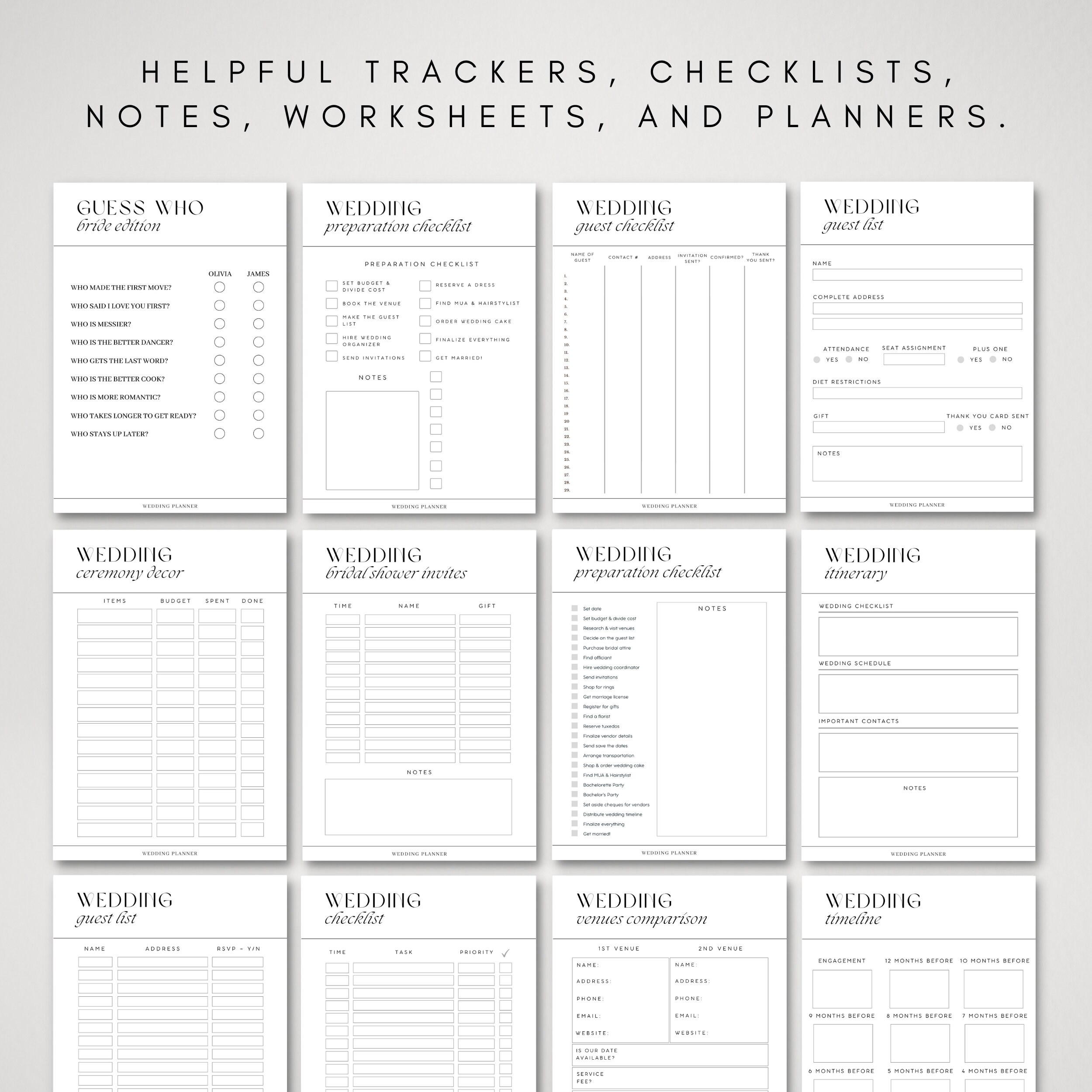 Digital Wedding Planning Binder | Canva Wedding Weekend Itinerary ...
