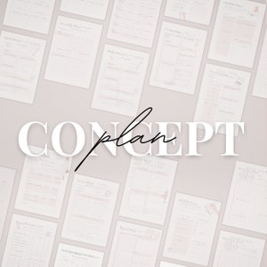 May include: A collection of printable self-care planner pages with titles such as "Daily Self-Care Checklist", "Daily Mood Tracker", "Daily Self-Love Practice", and "Weekly Meal Plan". The pages are designed in a pink and white colour scheme and feature a handwritten font.