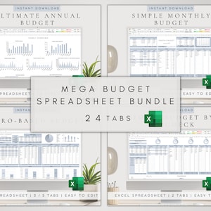 Excel Template | Finance Spreadsheet Bundle | Digital Budget Template | Easy Budgeting | Excel Financial Dashboard | Bill Calendar | Expense