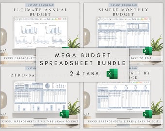 Excel Template | Finance Spreadsheet Bundle | Digital Budget Template | Easy Budgeting | Excel Financial Dashboard | Bill Calendar | Expense