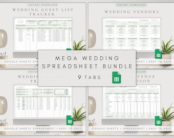 Google Sheet Hochzeitsplaner Template Bundle | Hochzeitsmappe | Hochzeitsprogramm | Hochzeitsplanung Digital | Checkliste für die Hochzeitsplanung