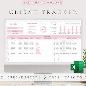 Client Tracker| Small Business Excel Spreadsheet| Excel Planner| Business Tracker| Business Planner| Business Template| Customer List