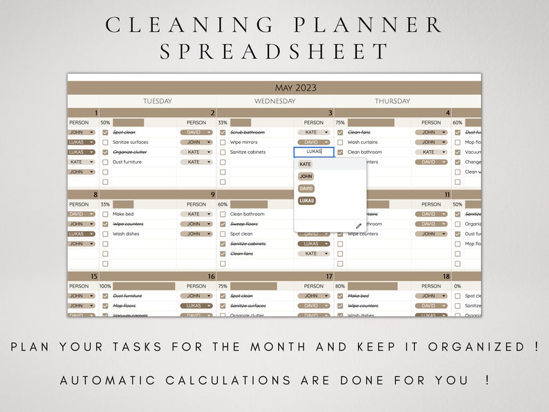 Editable Cleaning Schedule Spreadsheet Template Google Sheets | Daily ...