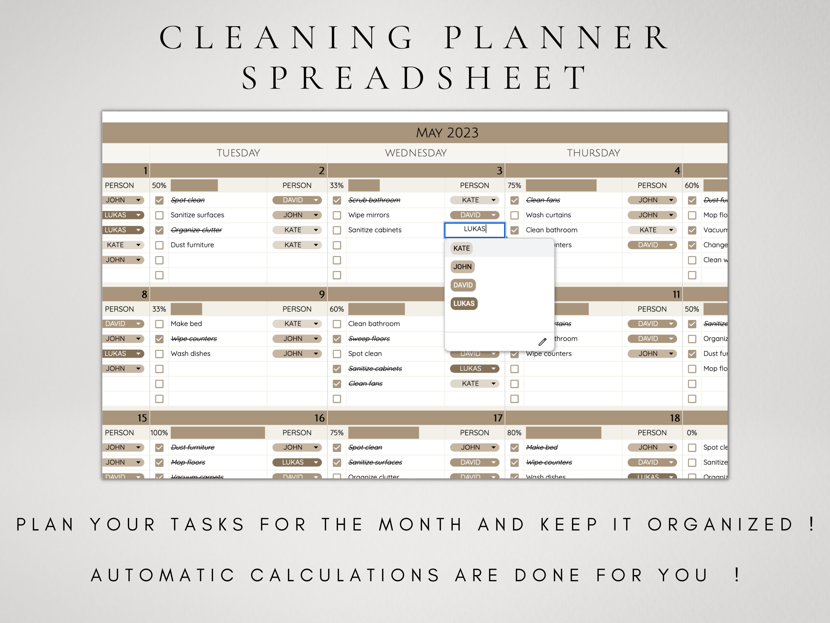 Editable Cleaning Schedule Spreadsheet Template Google Sheets | Daily ...