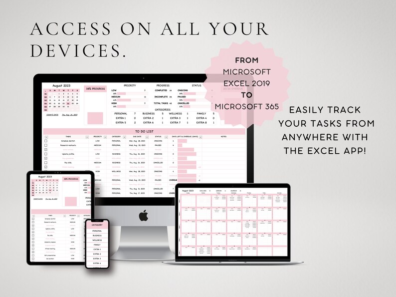 Pink Monthly Planner Template — 2027 Task Tracker and to Do List for ...