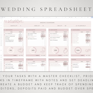 Wedding Planner Google Sheets| Digital Wedding Planning Spreadsheet ...