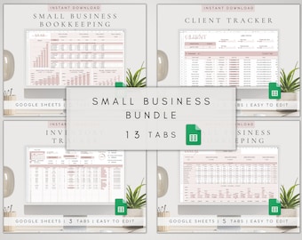 Small Business Tracker Spreadsheet | Bookkeeping Planner Template Google Sheets | Planner for Business | Business Planner Bundle 2024