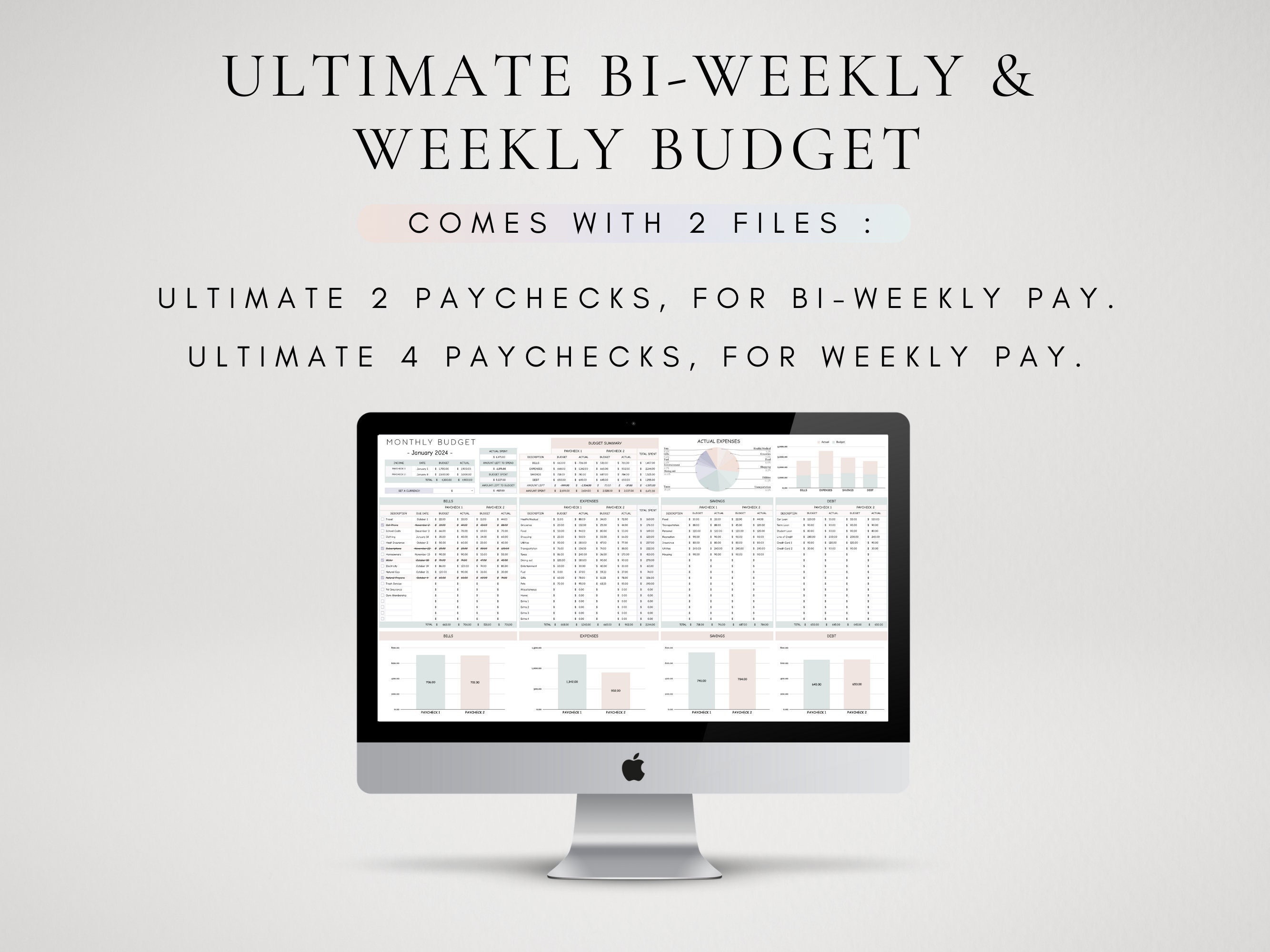 Ultimate Biweekly & Weekly Budget Spreadsheet Template Google Sheets ...