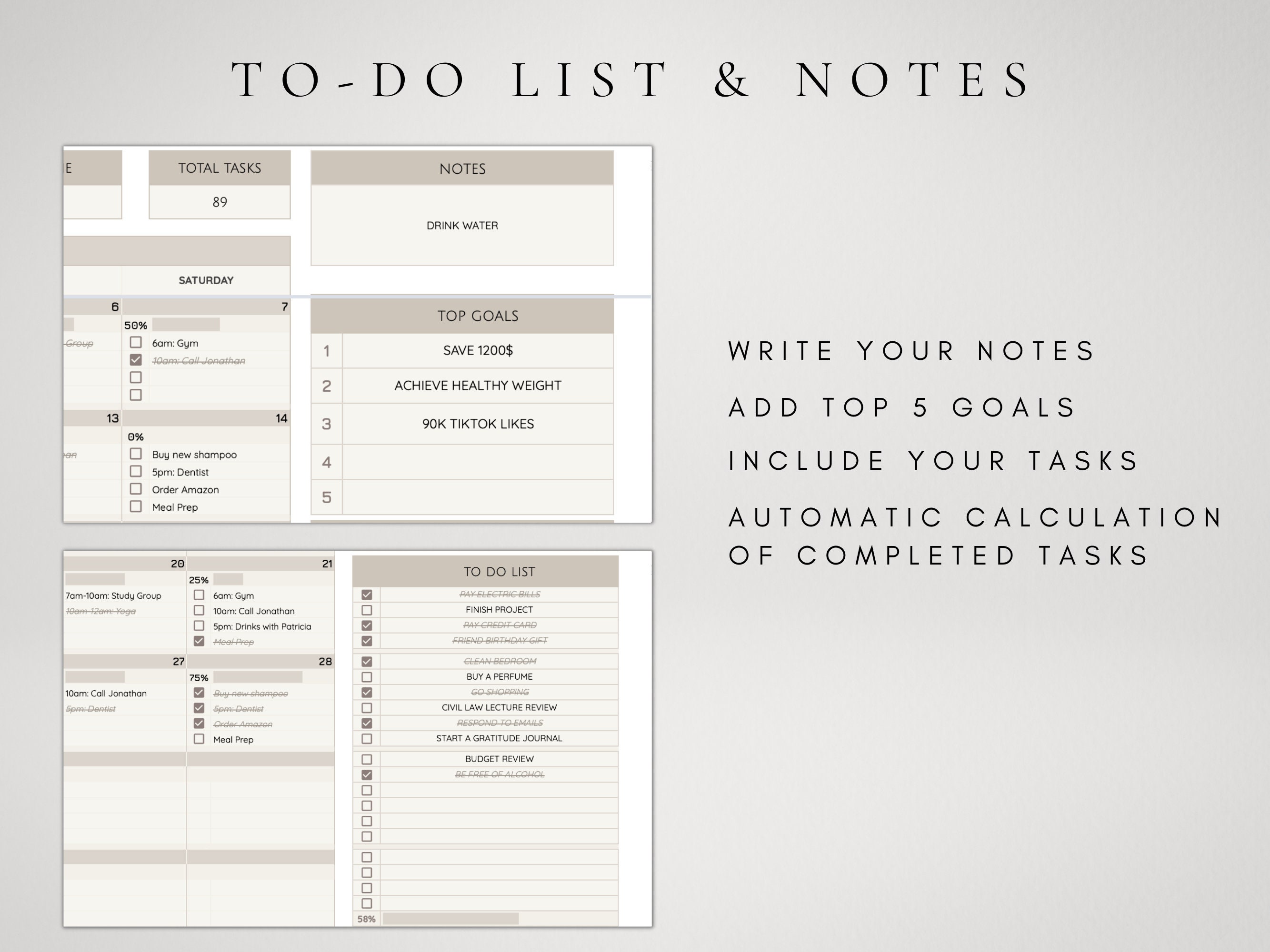 Digital Monthly Calendar 2023 Google Sheets Task Planner Etsy UK