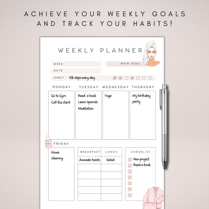 2026 Weekly Planner Printable | to Do List Canva Template | Weekly Goal ...