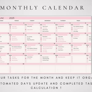 2027 Monthly Calendar Spreadsheet Google Sheets, Simple To Do List, Task Planner Template image 3