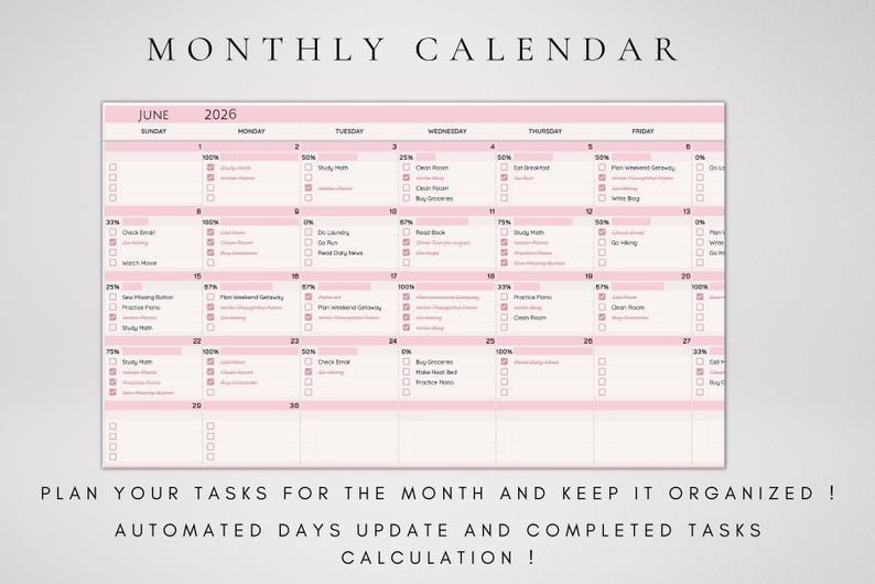 2027 Monthly Calendar Spreadsheet Google Sheets, Simple To Do List, Task Planner Template image 3