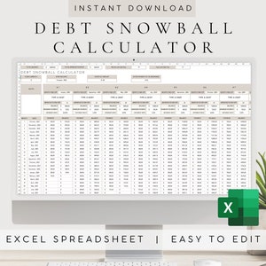 Hoja de cálculo de bola de nieve de deuda / Hoja de cálculo de calculadora de pago de deuda / Excel de bola de nieve de deuda / Plantilla de planificador de presupuesto / Planificador de finanzas personales
