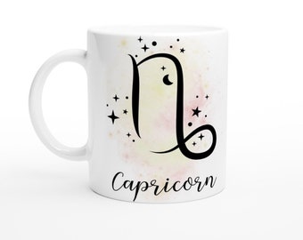 Mug Capricorn Horoscope, Gift, Horoscope Gift, Cup Capricorn, Horoscope Cup, Aesthetic Coffee Mug, Retro Mug, Signals Cup, Astrology Mug