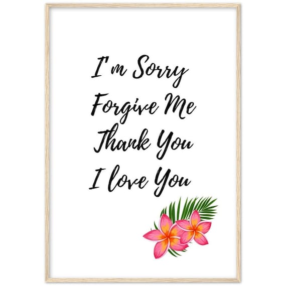 Ho Oponopono, Mental Health Poster, Healing Wall Art, Flower Self