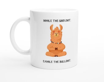 Tasse de lama drôle, tasse de lama, tasse de lama, lamalover, tasse de yoga, tasse de méditation, tasse drôle, cadeau de Noël, cadeau d’anniversaire