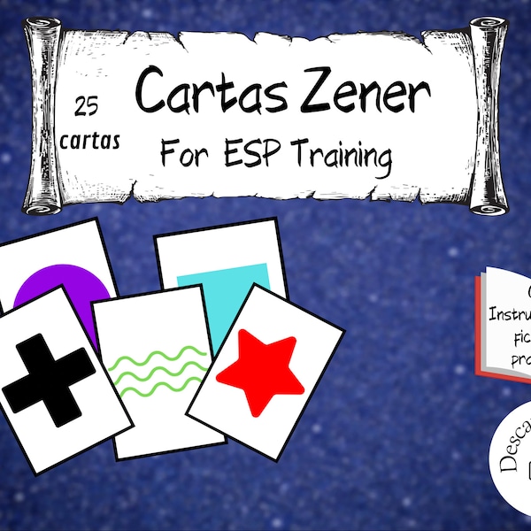 Digital Zener Cards - Immediate Download | ESP Training Cards | Meditation and Visualization Tool with Practice Sheet