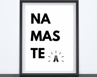May include: Black and white framed print with the text "NA MAS TE" and a stylized image of hands in a prayer position.
