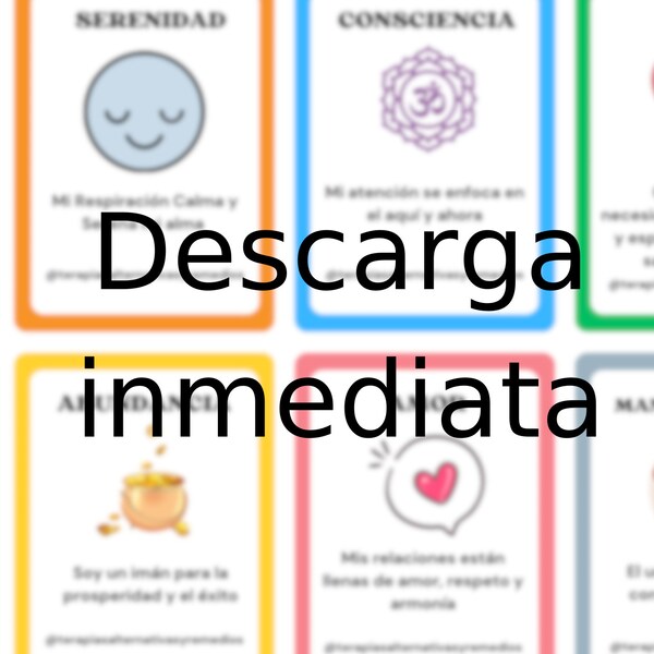 Juego de Afirmaciones Positivas, Juego de Cartas Imprimible, Juegos Conscientes, Oraculo Positivo, Mensajes Positivos