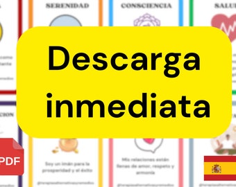 Juego de Afirmaciones Positivas, Juego de Cartas Imprimible, Juegos Conscientes, Oraculo Positivo, Mensajes Positivos