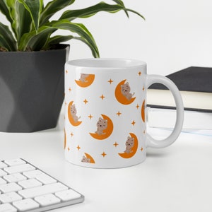 Cute Cat Personalised All Over Mug, Cute Cartoon Cat Birthday Mug, Wife/Sister/Friend/Girlfriend Personalised Mug - Cat Mum, Mothers Day