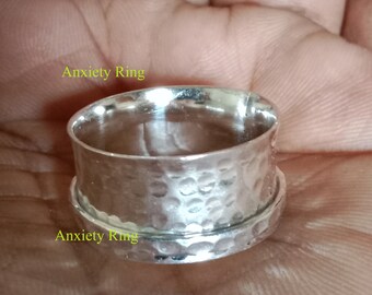 Sterling Silber Spinner Ring, Angst Fidget Meditation Band, 925 Stress Relief Schmuck