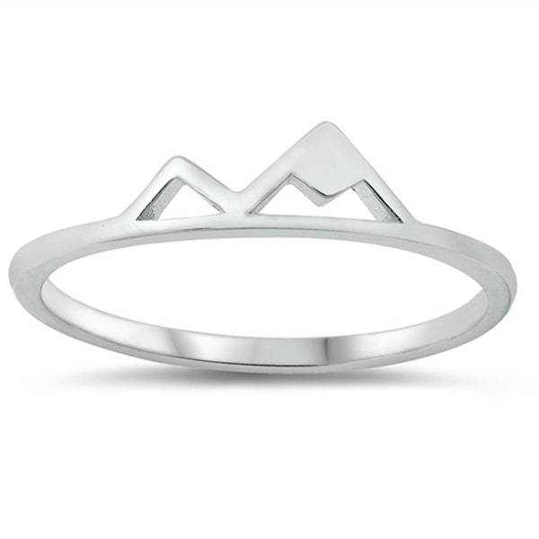 925 Sterling Silver Ring Snow Cap Mountain Ring Mountains Ring Graduation Gift Women Ring Anxiety Ring Fidget Ring Mountain Range Ring