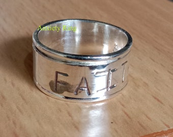 Sterling Silver Faith Spinner Ring: unisex Anxiety Fidget Ring