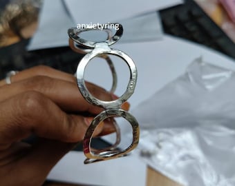 Hammered Sterling Silver Cuff Bracelet: Adjustable Open Bangle