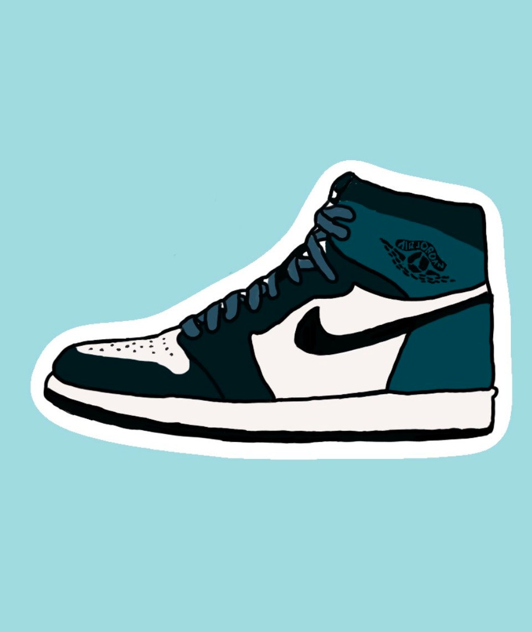 Blue Jordans Sticker Etsy