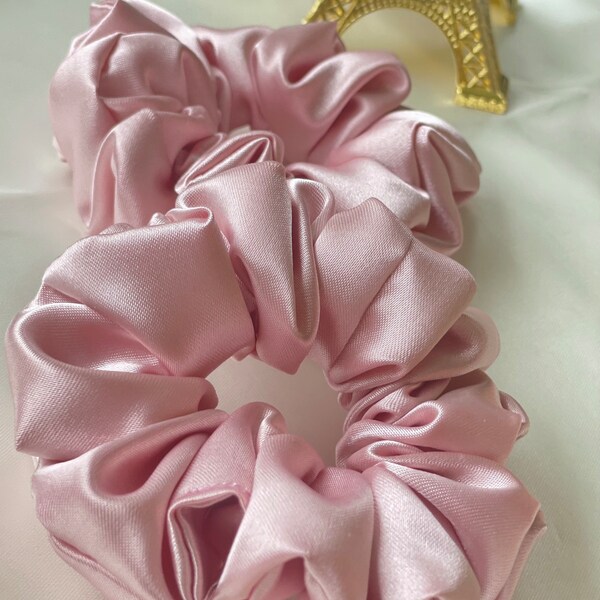 Very pretty baby pink silk Scrunchies
