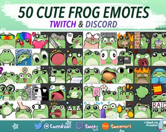 50 Cute Frog Emotes | Twitch and Discord |