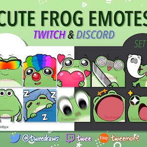 10 Cute Frog Emotes (SET 1) | Twitch and Discord |