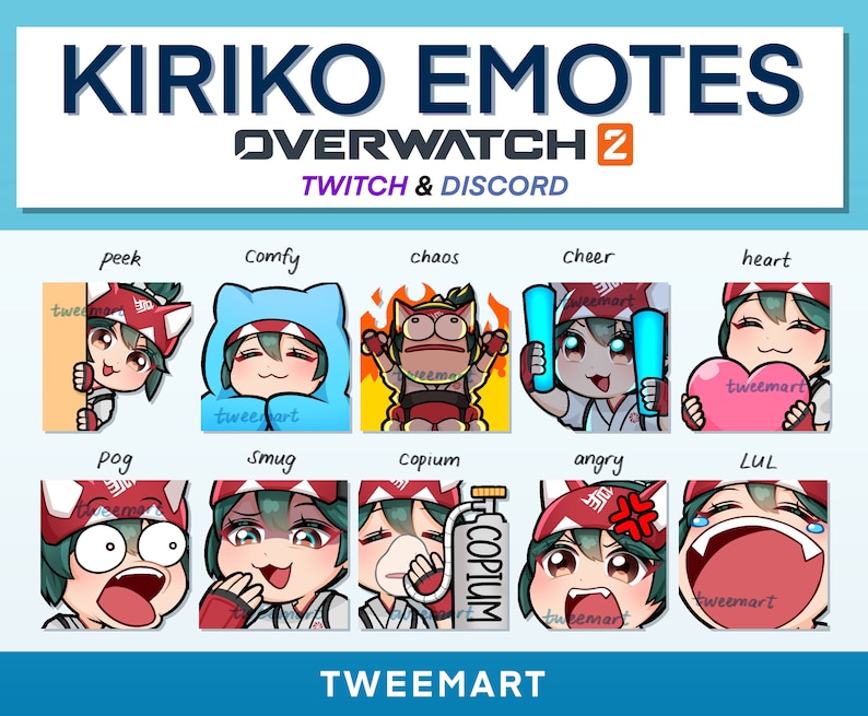 10 Kiriko Emotes OVERWATCH 2 Twitch & Discord Etsy