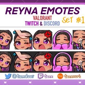 5 Reyna Emotes - SET #1 | VALORANT | Twitch & Discord