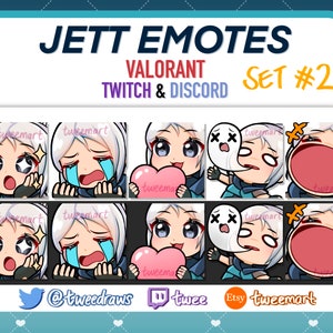5 Jett Emotes - SET #2 | VALORANT | Twitch & Discord
