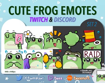 10 Cute Frog Emotes (SET 2) | Twitch and Discord |