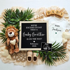 Baby Brother Pregnancy Announcement Digital Baby Boy Announcement Editable Template For Social Media Reveal Little Brother Baby Reveal,