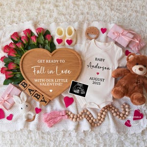 Fall in Love Pregnancy Announcement Digital, Gender Neutral Baby Announcement, Pregnancy Reveal, Valentine&#39;s Baby Reveal, Little Valentine,