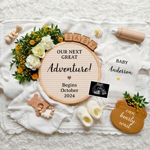 Pregnancy Announcement Digital, Gender Neutral Baby Announcement, Floral Pregnancy Reveal, Simple Boho Baby Reveal, One more to Adore