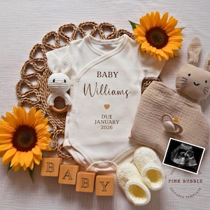Gender Neutral Pregnancy Announcement Digital Baby Announcement Editable Template Social Media Baby Reveal Minimalist Pregnancy Reveal,