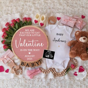 Valentine&#39;s Pregnancy Announcement Digital, Gender Neutral, Baby Announcement, Pregnancy Reveal, Valentines Baby Reveal, Little Valentine,
