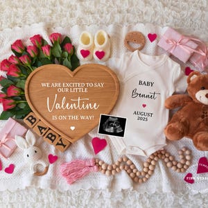 Valentine&#39;s Pregnancy Announcement Digital, Gender Neutral Baby Announcement, Pregnancy Reveal, Valentines Baby Reveal, Little Valentine,