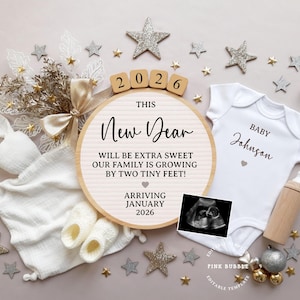 New Year 2026 Pregnancy Announcement Digital Baby Announcement New Year 2026 Social Media  Baby Reveal Editable Template Pregnancy Reveal,