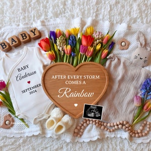 Rainbow Baby Digital Pregnancy Announcement/Gender Neutral Template/Social Media Baby Reveal/Rainbow baby on the way/After a storm/IVF